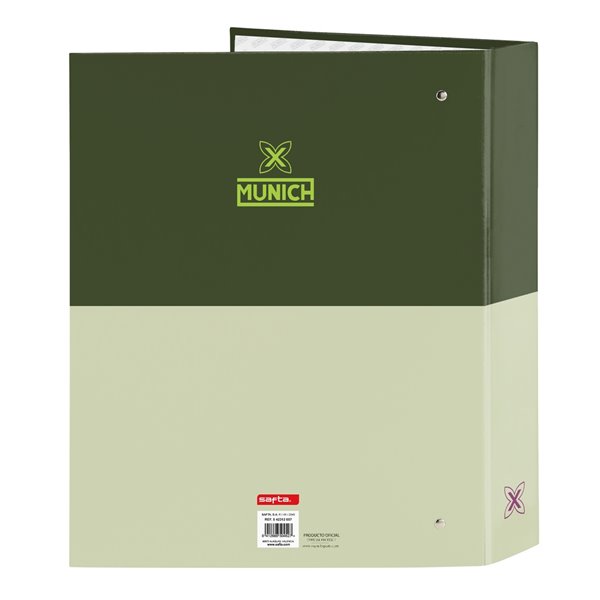 Carpeta Folio 4 Anillas 35Mm Lomo Ancho Munich "Bright Khaki"27 x 33 x 6 cm.