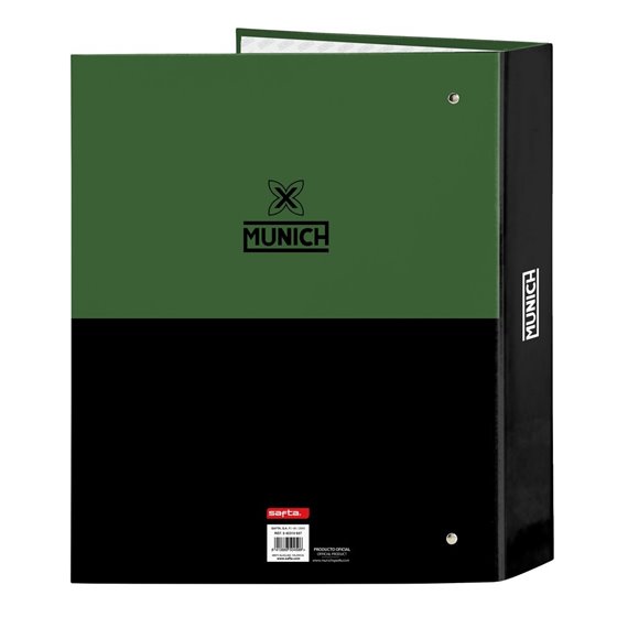 Carpeta Folio 4 Anillas 35Mm Lomo Ancho Munich "Caviar"27 x 33 x 6 cm.