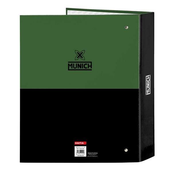 Carpeta Folio 4 Anillas 35Mm Lomo Ancho Munich "Caviar"27 x 33 x 6 cm.