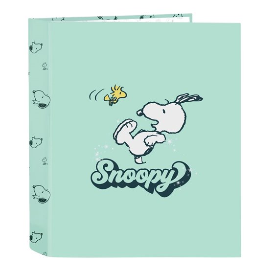 Carpeta Folio 4 Anillas 35Mm Lomo Ancho Snoopy "Groovy"27 x 33 x 6 cm.