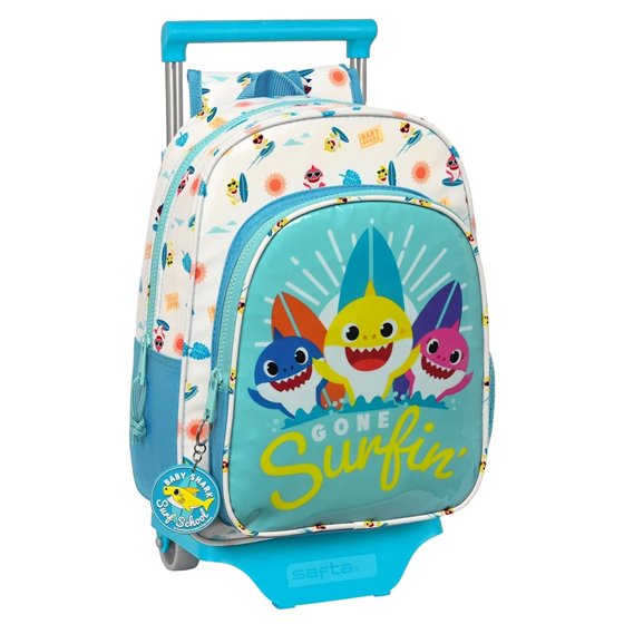 Mochila Mochila Con Carro 705 Baby Shark "Surfing"26 x 34 x 11 cm.