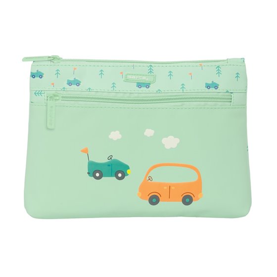Portatodo Gde. 2 Crem. Fácil Limpieza Safta Preescolar "Coches"23 x 16 x 3 cm.