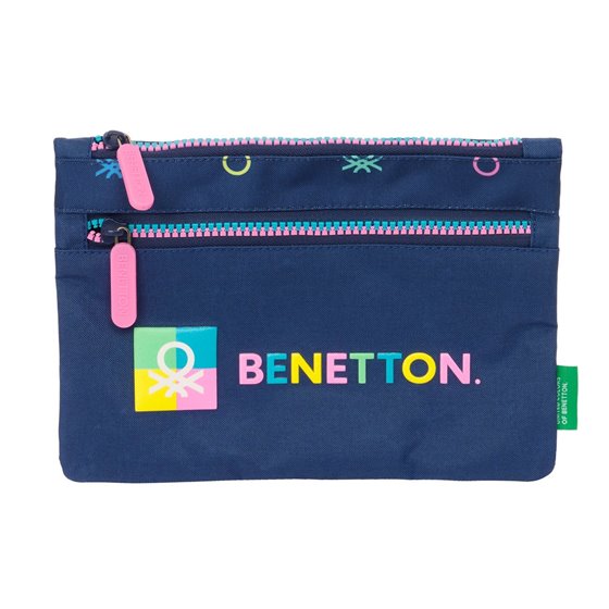 Portatodo Gde. 2 Cremalleras Benetton "Cool"23 x 16 x 3 cm.