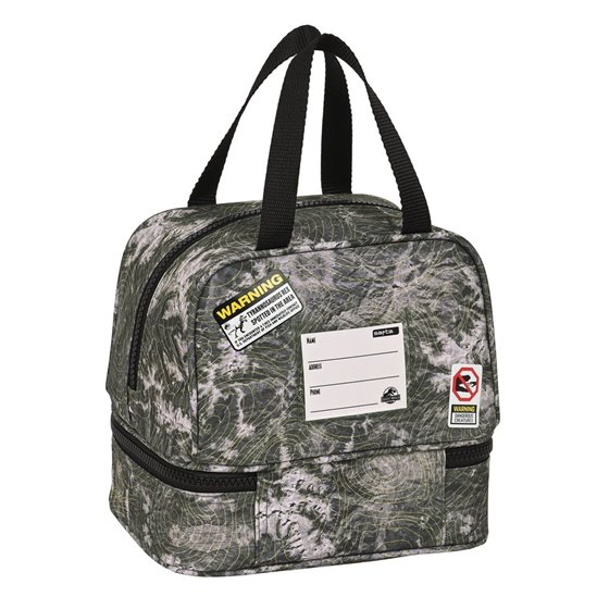 Portameriendas Jurassic World "Warning"20 x 20 x 15 cm.