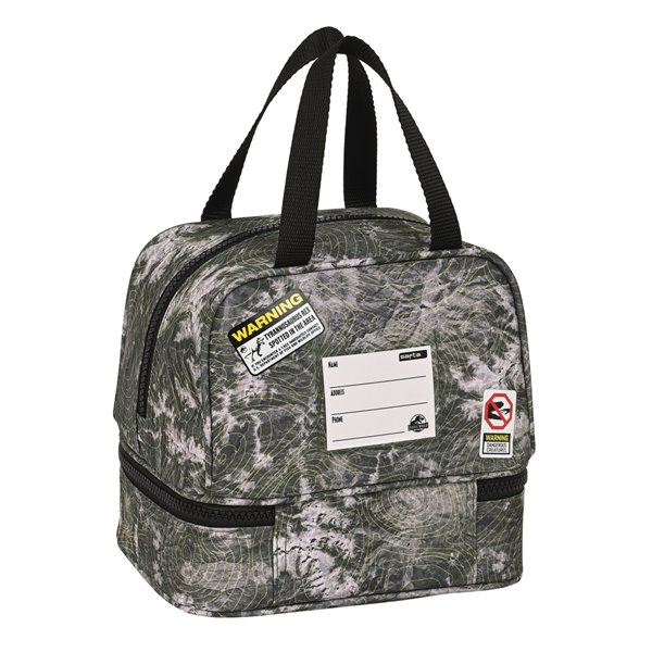 Portameriendas Jurassic World "Warning"20 x 20 x 15 cm.