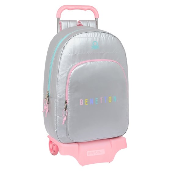 Mochila Con Carro 905 Benetton "Silver"30 x 46 x 14 cm.