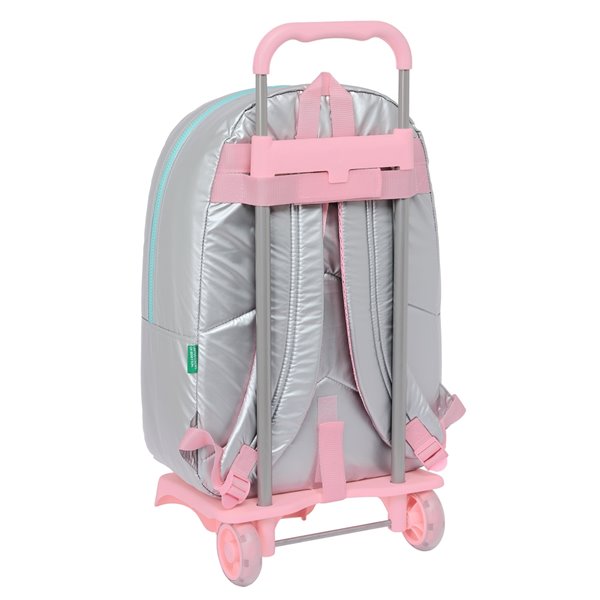 Mochila Con Carro 905 Benetton "Silver"30 x 46 x 14 cm.