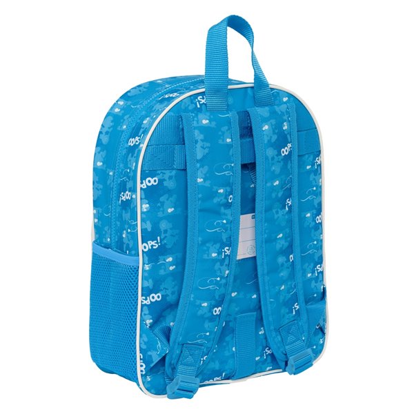Mochila Infantil Adaptable A Carro Los Pitufos26 x 34 x 11 cm.