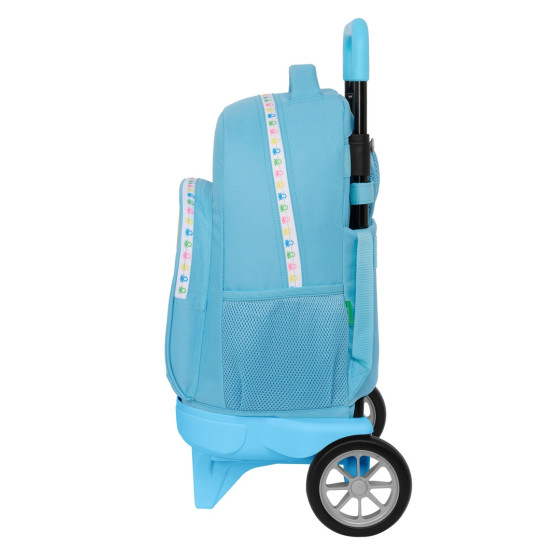 Mochila Grande Con Ruedas Compact Evolution Extraible Benetton "Spring"33 x 45 x 22 cm.
