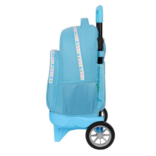 Mochila Grande Con Ruedas Compact Evolution Extraible Benetton "Spring"33 x 45 x 22 cm.