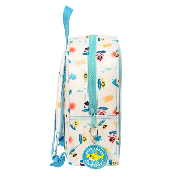 Mochila Guarderia Adaptable A Carro Con Bolsillo Baby Shark "Surfing"22 x 27 x 10 cm.