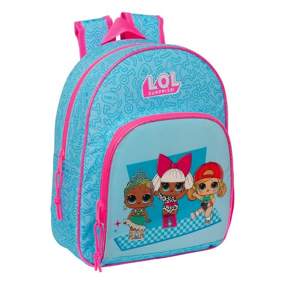 Mochila Infantil Adaptable A Carro Lol Surprise! "Divas"28 x 34 x 10 cm.