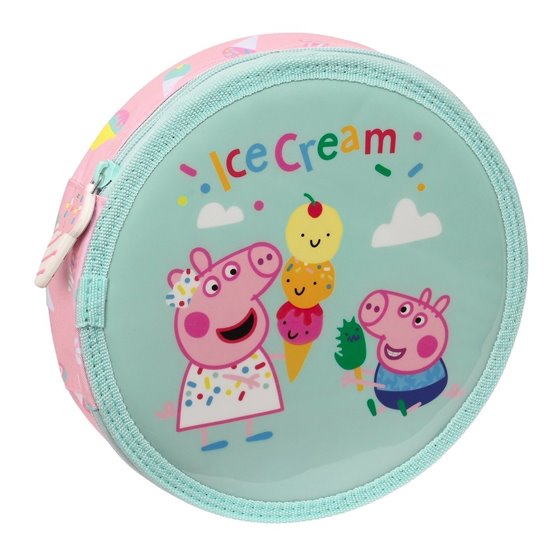 Plumier Redondo 18 Piezas Peppa Pig "Ice Cream"21 x 3,5 cm.