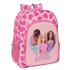 Mochila Junior Adaptable A Carro Barbie "Love"32 x 38 x 12 cm.