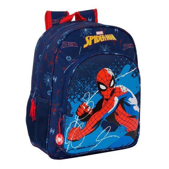 Mochila Junior Adaptable A Carro Spider-Man "Neon"32 x 38 x 12 cm.