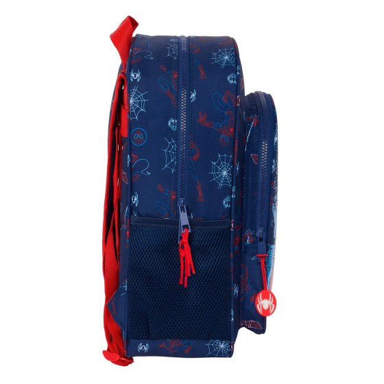 Mochila Junior Adaptable A Carro Spider-Man "Neon"32 x 38 x 12 cm.