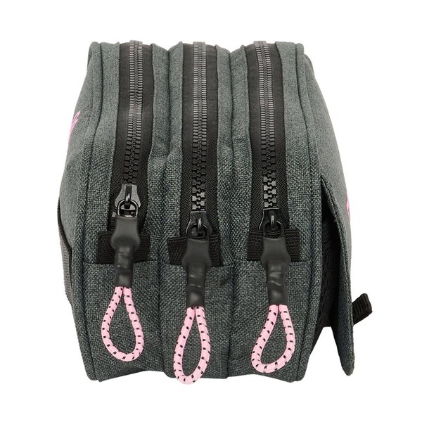 Portatodo Triple Big Kappa "Silver Pink"21,5 x 10 x 8 cm.