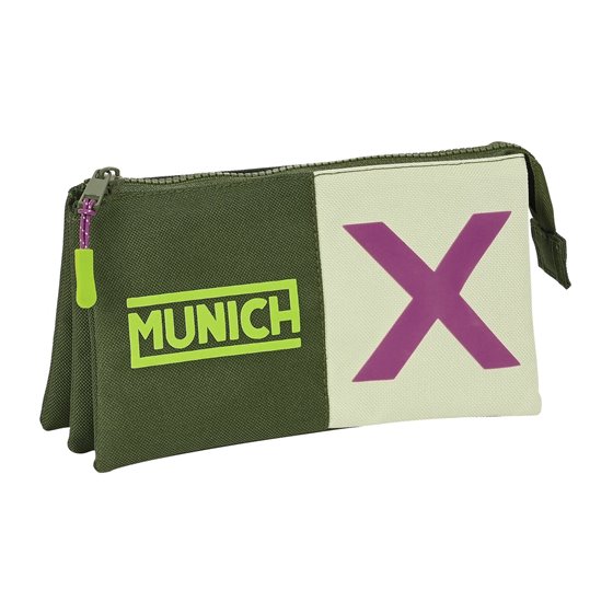 Portatodo Triple Munich "Bright Khaki"22 x 12 x 3 cm.