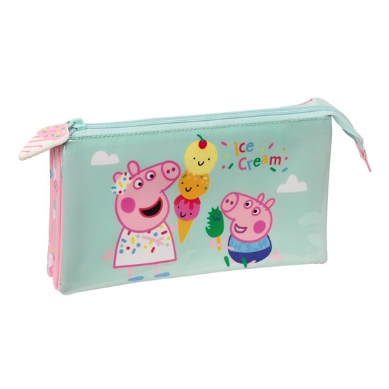 Portatodo Triple Peppa Pig "Ice Cream"22 x 12 x 3 cm.