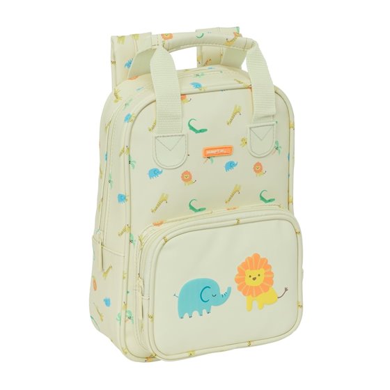 Mochila Infantil Con Asas Facil Limpieza Safta Preescolar "Selva"20 x 28 x 8 cm.
