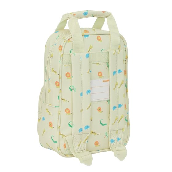 Mochila Infantil Con Asas Facil Limpieza Safta Preescolar "Selva"20 x 28 x 8 cm.