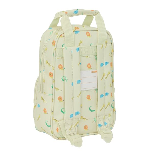 Mochila Infantil Con Asas Facil Limpieza Safta Preescolar "Selva"20 x 28 x 8 cm.
