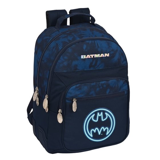 Mochila Doble Adaptable A Carro Batman "Legendary"32 x 42 x 15 cm.