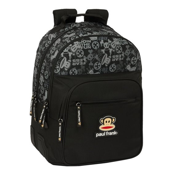 Mochila Doble Adaptable A Carro Paul Frank "Join The Fun"32 x 42 x 15 cm.