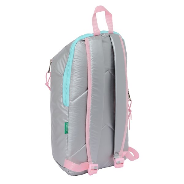 Mini Mochila Cremallera Vertical Benetton "Silver"22 x 39 x 10 cm.