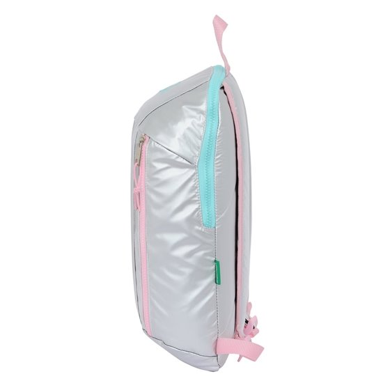 Mini Mochila Cremallera Vertical Benetton "Silver"22 x 39 x 10 cm.