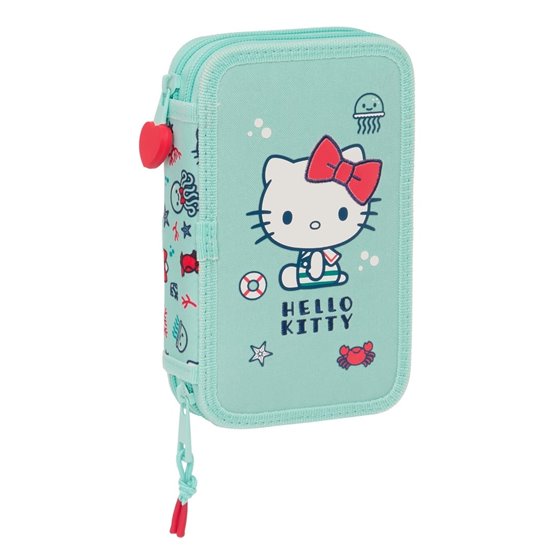 Plumier Doble Pequeño 28 Piezas Hello Kitty "Sea Lovers"12,5 x 19,5 x 4 cm.