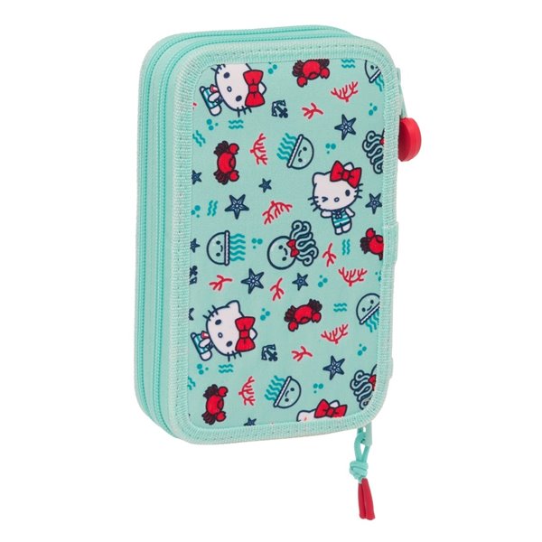 Plumier Doble Pequeño 28 Piezas Hello Kitty "Sea Lovers"12,5 x 19,5 x 4 cm.