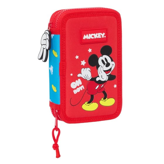 Plumier Doble Pequeño 28 Piezas Mickey Mouse "Fantastic"12,5 x 19,5 x 4 cm.