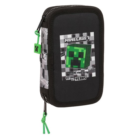 Plumier Doble Pequeño 28 Piezas Minecraft12,5 x 19,5 x 4 cm.