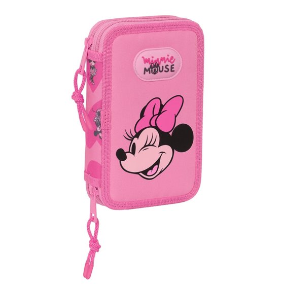 Plumier Doble Pequeño 28 Piezas Minnie Mouse "Loving"12,5 x 19,5 x 4 cm.