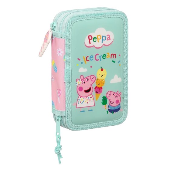 Plumier Doble Pequeño 28 Piezas Peppa Pig "Ice Cream"12,5 x 19,5 x 4 cm.