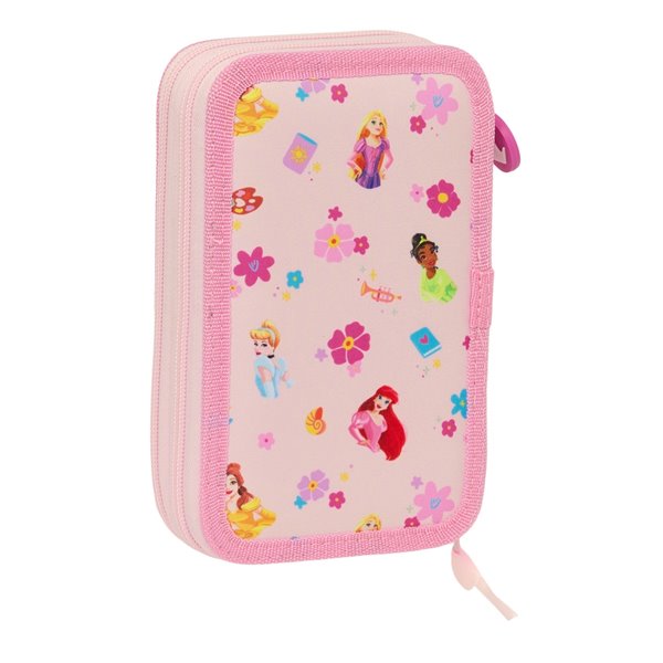 Plumier Doble Pequeño 28 Piezas Princesas Disney "Summer Adventures"12,5 x 19,5 x 4 cm.