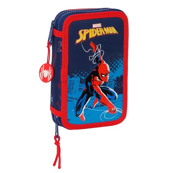 Plumier Doble Pequeño 28 Piezas Spider-Man "Neon"12,5 x 19,5 x 4 cm.