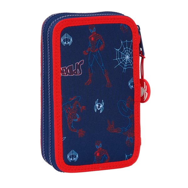 Plumier Doble Pequeño 28 Piezas Spider-Man "Neon"12,5 x 19,5 x 4 cm.