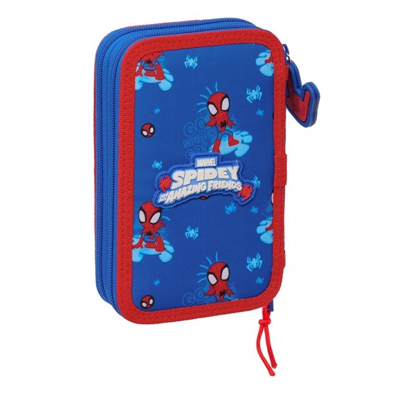 Plumier Doble Pequeño 28 Piezas Spidey12,5 x 19,5 x 4 cm.