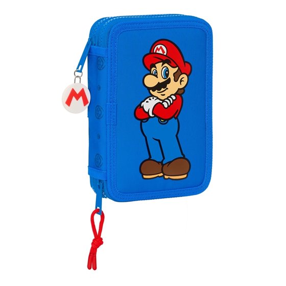 Plumier Doble Pequeño 28 Piezas Super Mario "Play"12,5 x 19,5 x 4 cm.
