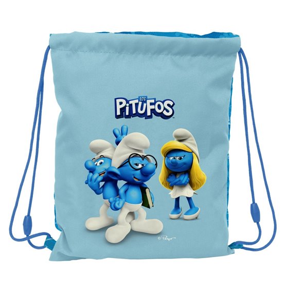 Saco Plano Junior Los Pitufos26 x 34 cm.