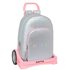 Mochila Con Carro Evolution Benetton "Silver"30 x 46 x 14 cm.