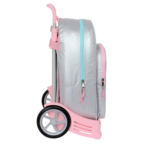 Mochila Con Carro Evolution Benetton "Silver"30 x 46 x 14 cm.