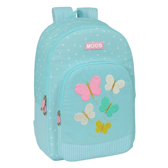 Mochila Adaptable A Carro Reciclado Moos "Butterflies"30 x 46 x 14 cm.