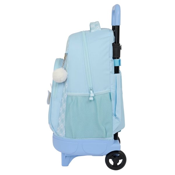 Mochila Grande Con Ruedas Compact Extraible Glowlab "Cisnes"33 x 45 x 22 cm.