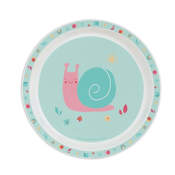 Set De Platos, Cubiertos Y Vaso Safta Preescolar "Caracol"26 x 26 x 9 cm.