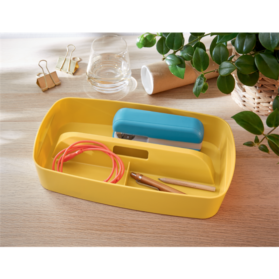 Bandeja Organizadora Leitz Mybox Cosy Con Asa, Pequeña Amarillo Cálido