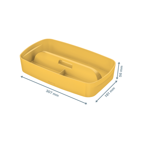 Bandeja Organizadora Leitz Mybox Cosy Con Asa, Pequeña Amarillo Cálido