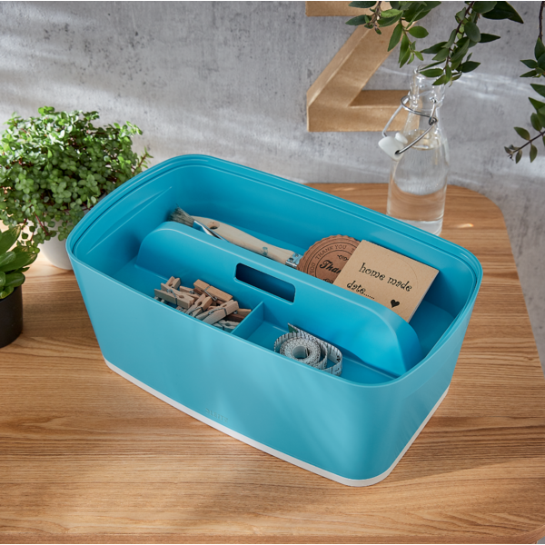 Bandeja Organizadora Leitz Mybox Cosy Con Asa, Pequeña Azul Calma